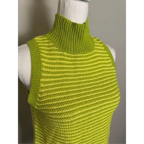 525 America Dark Light Green Knitted Sweater Tank Top Small - Picture 3 of 6